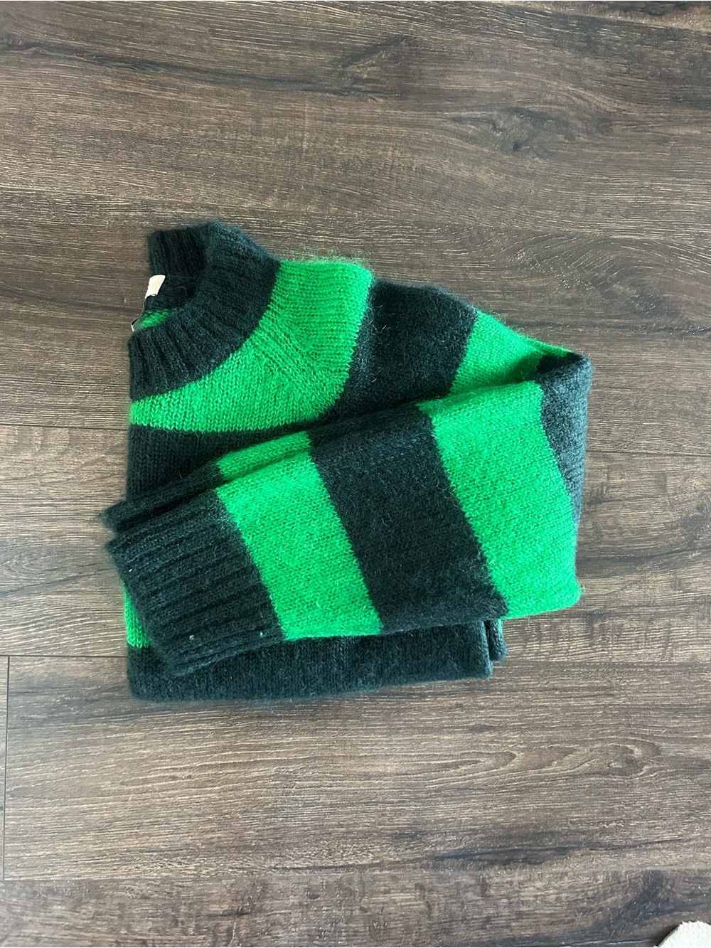 Cos Wool Green Striped Sweater